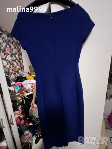 Синя елегантна дамска рокля , снимка 2 - Рокли - 48484376