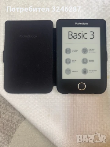 PocketBook Basic 3 (модел 614W) – Черен + оригинална кожена калъфка, снимка 4 - Електронни четци - 50788556