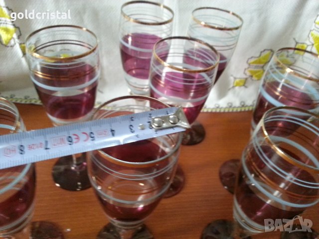 Ретро стъклени чаши за вино , снимка 3 - Антикварни и старинни предмети - 41777007
