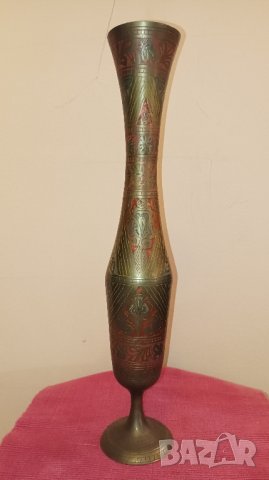 Стара месингова ваза Индия. , снимка 2 - Антикварни и старинни предмети - 41868155