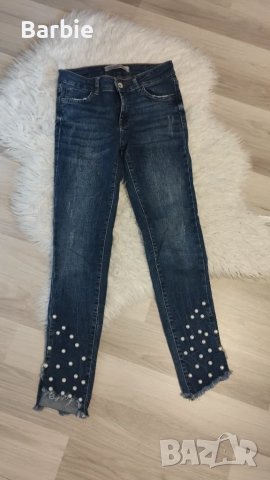 Дамски дънки Zara с перли