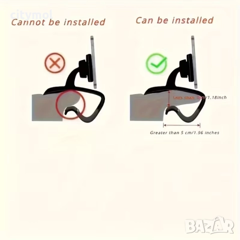 Универсална стойка за телефон над козирката на таблото, снимка 3 - Аксесоари и консумативи - 52625171
