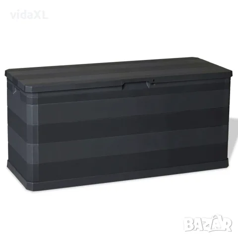 vidaXL Градинска кутия за съхранение, черна, 117x45x56 см