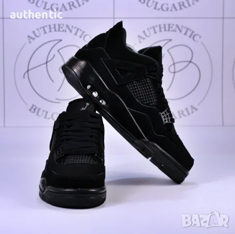 Nike Air Jordan Retro 4 Black Cat Мъжки Дамски Маратонки, снимка 4 - Маратонки - 56207619