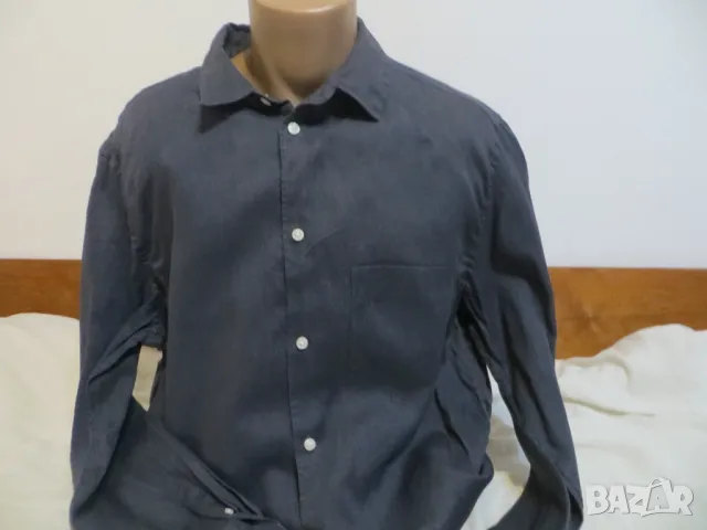 Мъжка риза с дълъг ръкав от лен H&M, снимка 1