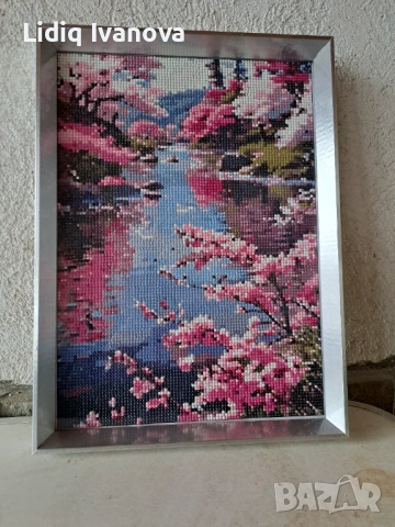Диамантен гоблен пролет-готов и рамкиран, снимка 3 - Гоблени - 50812544