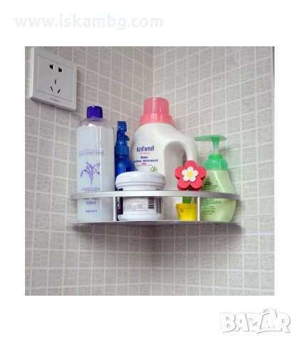 ЪГЛОВА ЕТАЖЕРКА ЗА БАНЯ НА 1 НИВО С ДВОЙНО ЗАЛЕПВАНЕ, ХРОМ - код 25002, снимка 7 - Други стоки за дома - 33938208