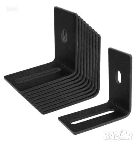 10 бр. ъглови скоби с шлиц, регулируема L-образна скоба 70 x 70 x 40 мм