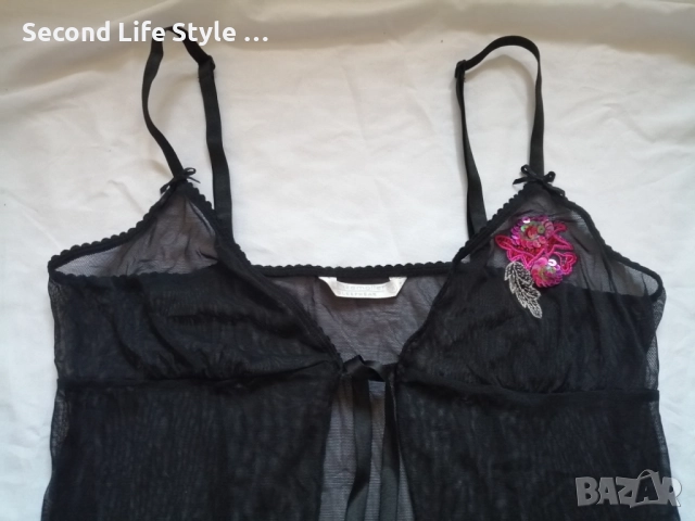 Hunkemoller прозрачна дамска нощница с пайети и бродерии р-р M, снимка 2 - Нощници - 52923424