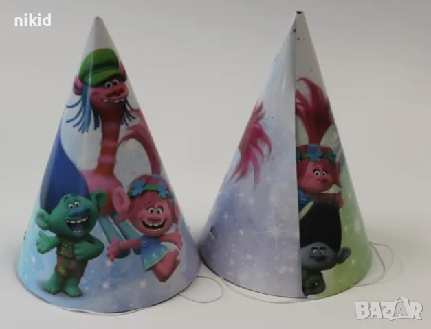 Тролчетата Тролчета Trolls картонена  парти шапки шапка рожден ден, снимка 2 - Други - 40601345