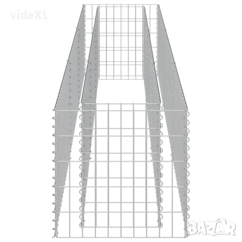 vidaXL Габион повдигната леха, поцинкована стомана, 270x50x50 см, снимка 6 - Саксии и кашпи - 56145968