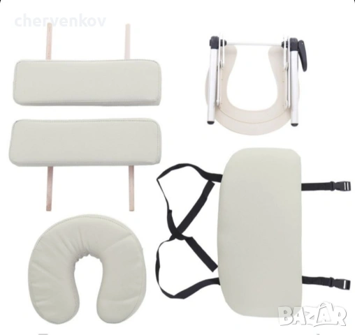 Двусекторна дървена козметична масажна кушетка - бял и черен цвят, снимка 6 - Кушетки - 53166200