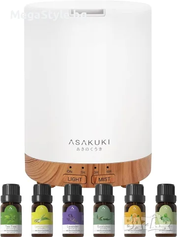 Арома дифузер ASAKUKI с 6  етерични масла