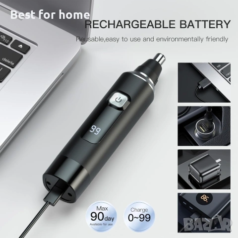 Професионален безболезнен тример за нос и уши, снимка 2 - Друга електроника - 53259251