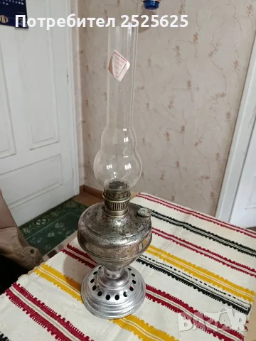 Старинна метална газена лампа 