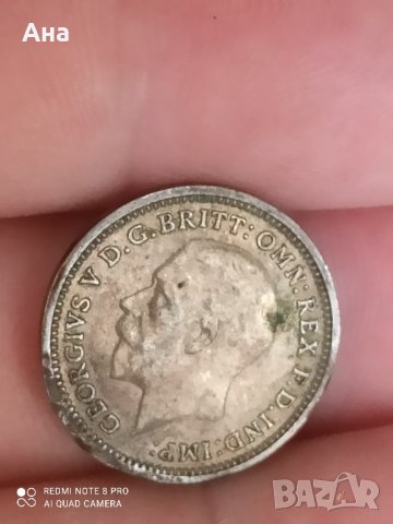 3 пенса 1934 г сребро Великобритания 