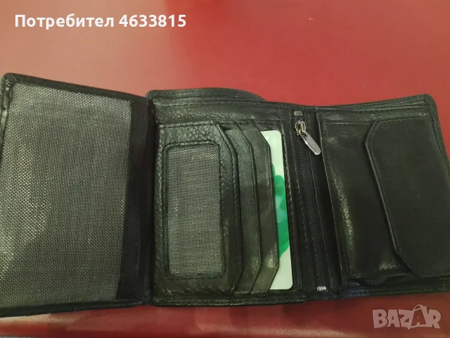 Мъжки портфейл от естествена кожа черен , снимка 5 - Портфейли, портмонета - 56201377