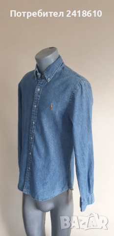 POLO Ralph Lauren Slim Fit Cotton Mens Size M ОРИГИНАЛ! Мъжка Дънкова Риза!, снимка 5 - Ризи - 52335034