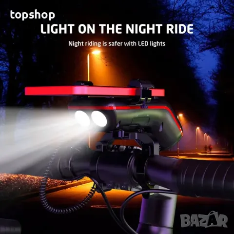 UPPEL 10 в 1 Стойка за телефон за велосипед, Bluetooth, 5000mAh, LED, снимка 3 - Аксесоари за велосипеди - 50302967