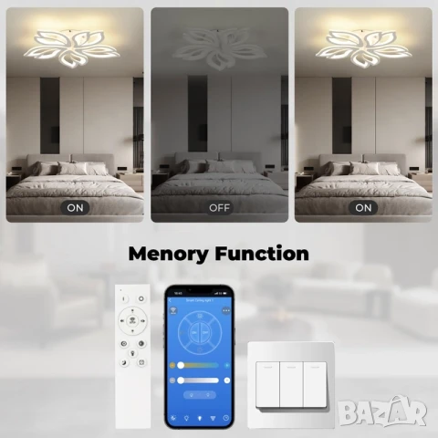 Smart LED Полилей 48W 6500 lm Димируем 3000-6500K, снимка 3 - Полилеи - 50898910