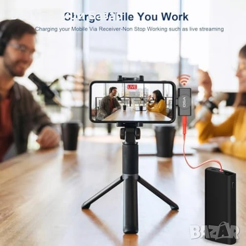 Нов Безжичен микрофон за iPhone Android TikTok Vlog USB-C 40 часа, снимка 7 - Друга електроника - 51208056