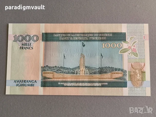 Банкнота - Бурунди - 1000 франка UNC | 2009г., снимка 2 - Нумизматика и бонистика - 55965917