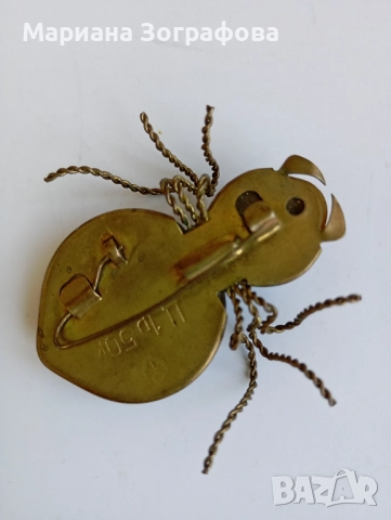 Старинни брошки 7 бр., - Сребърни обеци и медальони 1970-80, Пръстени с чешки камъни "Оптима" 80 г., снимка 4 - Антикварни и старинни предмети - 48819592