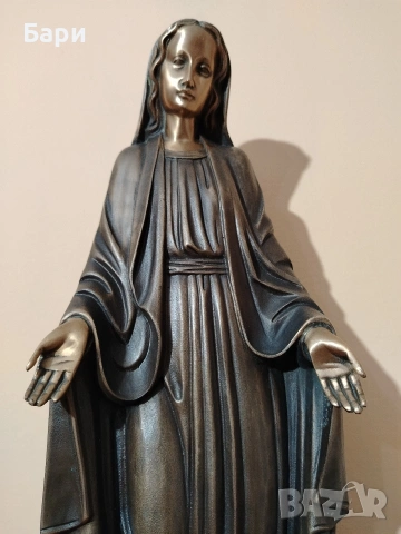 Стара бронзова статуя на Дева Мария/Света Богородица/Madonna, снимка 7 - Колекции - 53035417