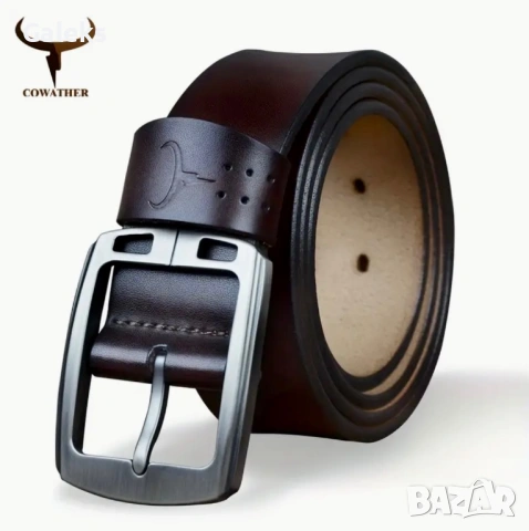 Мъжки кожени колани с двойна и квадратна катарама /Черна естест. кожа!, снимка 11 - Колани - 53769945