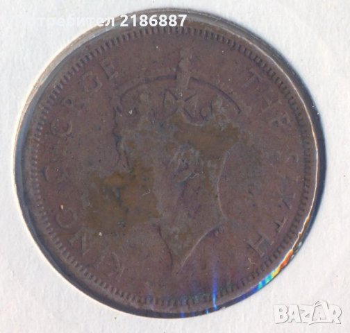 Сейшели, Сейшелски острови 5 цента 1948 година, снимка 2 - Нумизматика и бонистика - 34215263
