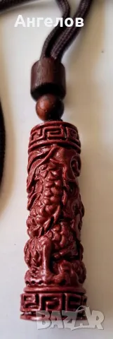 Висулка амулет от естествен цинабар с тайник, снимка 2 - Антикварни и старинни предмети - 49542444