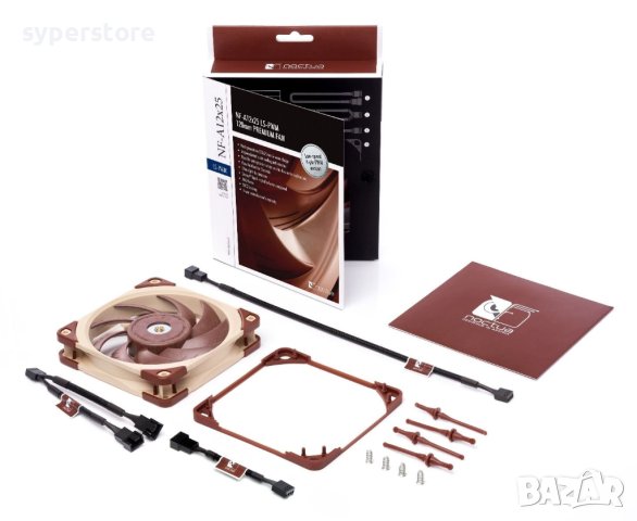 Вентилатор за компютър 120x120x25mm Noctua A12x25 LS-PWM SSO2 Bearing 4-pin PWM 1200RPM 12V, снимка 5 - Други - 40494203