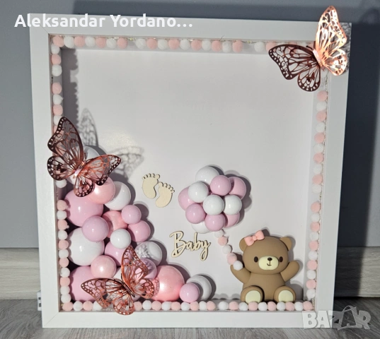 3Д бебешка визитка.Луксозен подарък за изписване ,погача, кръщене., снимка 17 - Мебели за детската стая - 53658113