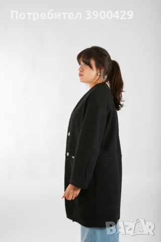 Дамско Палто-жилетка Valeria - Черно, снимка 2 - Палта, манта - 47377568