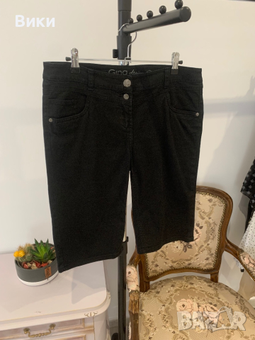 Черни дънки до коляното в размер М, снимка 6 - Къси панталони и бермуди - 44779474