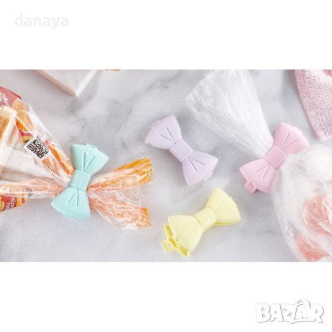 3803 Комплект щипки за торбички Панделки, 4 броя, снимка 2 - Аксесоари за кухня - 42086543