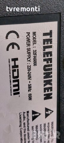 TCon BOARD , HV320FHB-N00,47-6021051 for 32 inc DISPLAY VES315UNGB-2D-N51 for TELEFUNKEN 32FA6000, снимка 5 - Части и Платки - 41261300