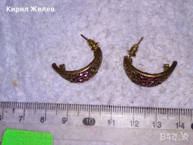 ЕЛЕГАНТНИ ПОЗЛАТЕНИ ВИНТИДЖ - АРТ НЕЖНИ ОБЕЦИ НЕРЪЖДАЕМА БЛАГОРОДНА СТОМАНА с ИСКРЯЩИ КРИСТАЛИ 28497, снимка 4 - Обеци - 41483965