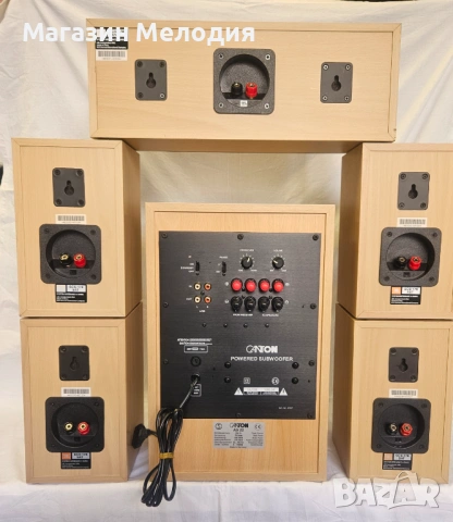 Качествен комплект тонколони за домашно кино. Активна бас каса CANTON AS 22, център JBL и 4 колони J, снимка 11 - Тонколони - 53538221