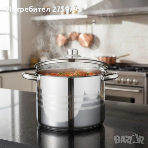 НОВО.Тенджера Edenberg от неръждаема стомана и многословно дъно., снимка 2 - Съдове за готвене - 53417066