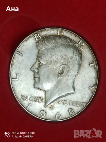 1/2 долар 1968 г сребро

, снимка 3 - Нумизматика и бонистика - 41758587