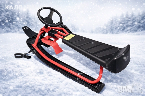 Детска шейна с кормило Гега червена