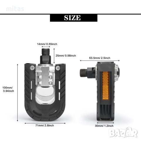 Сгъваеми педали за велосипед XERAMA, Алуминиеви, 445гр., снимка 4 - Части за велосипеди - 41530541