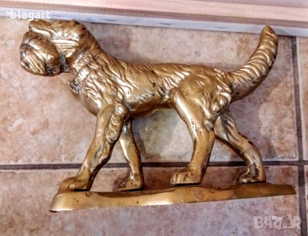 статуетка скулптура бронз-ловно куче, снимка 3 - Антикварни и старинни предмети - 33796689