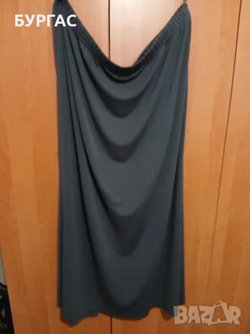 5xl КАЧЕСТВЕНА ТРИКОТАЖНА ТЪМНОСИВА ДЪЛГА ПОЛА С МАЛКА ЦЕПКА ОТЗАД запазена,много еластична