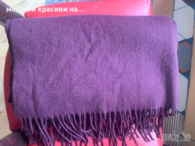 Голям вълнен шал MSCH Copenhagen бордо, снимка 4 - Шалове - 52736000