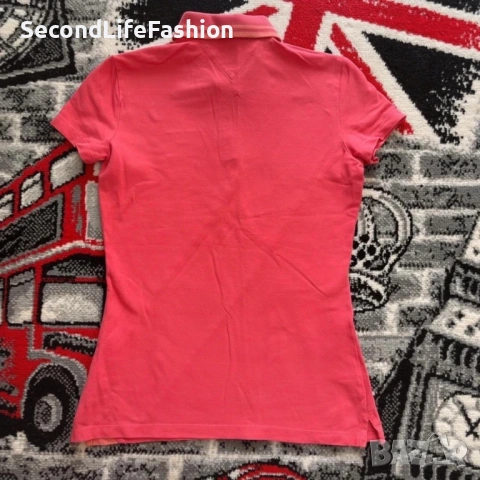 Дамска поло тениска розова с лого Tommy Hilfiger размер XS, снимка 4 - Тениски - 53119000
