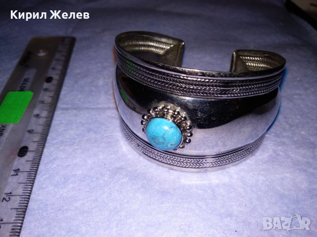 ПРЕКРАСНА СРЕБРИСТА НИКЕЛИРАНА РЕГУЛИРУЕМА ТЮРЗОАЗЕНА ВИНТИДЖ АРТ ГРИВНА от БЛАГОРОДНА СТОМАНА 57891, снимка 5 - Гривни - 41192272