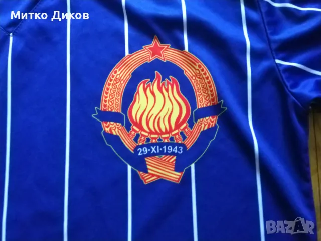 Югославия футболна тениска Адидас 1982г №11 размер М, снимка 3 - Футбол - 48057134