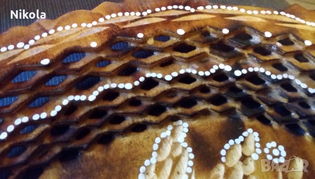 Декоративна дървена купа или чиния ръчно направена 38см / 27см, снимка 16 - Други - 34545504